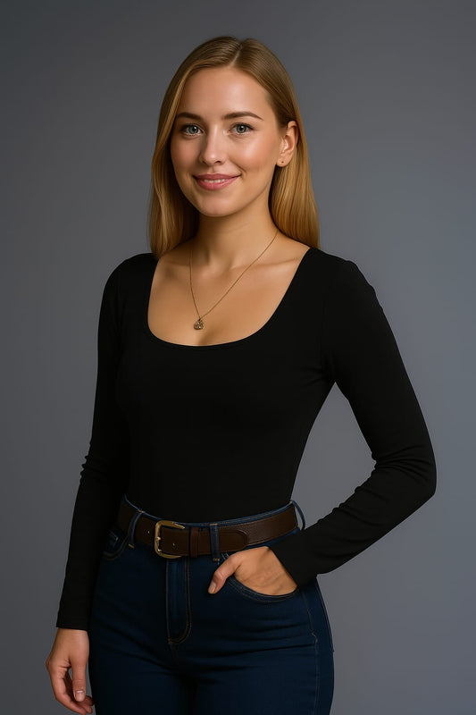 Body Madrid - Escote Cuadrado Manga Lisa