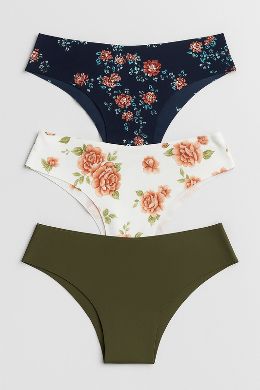 Tripack de Calzones Lycra Dupont – Floral & Olive Edition